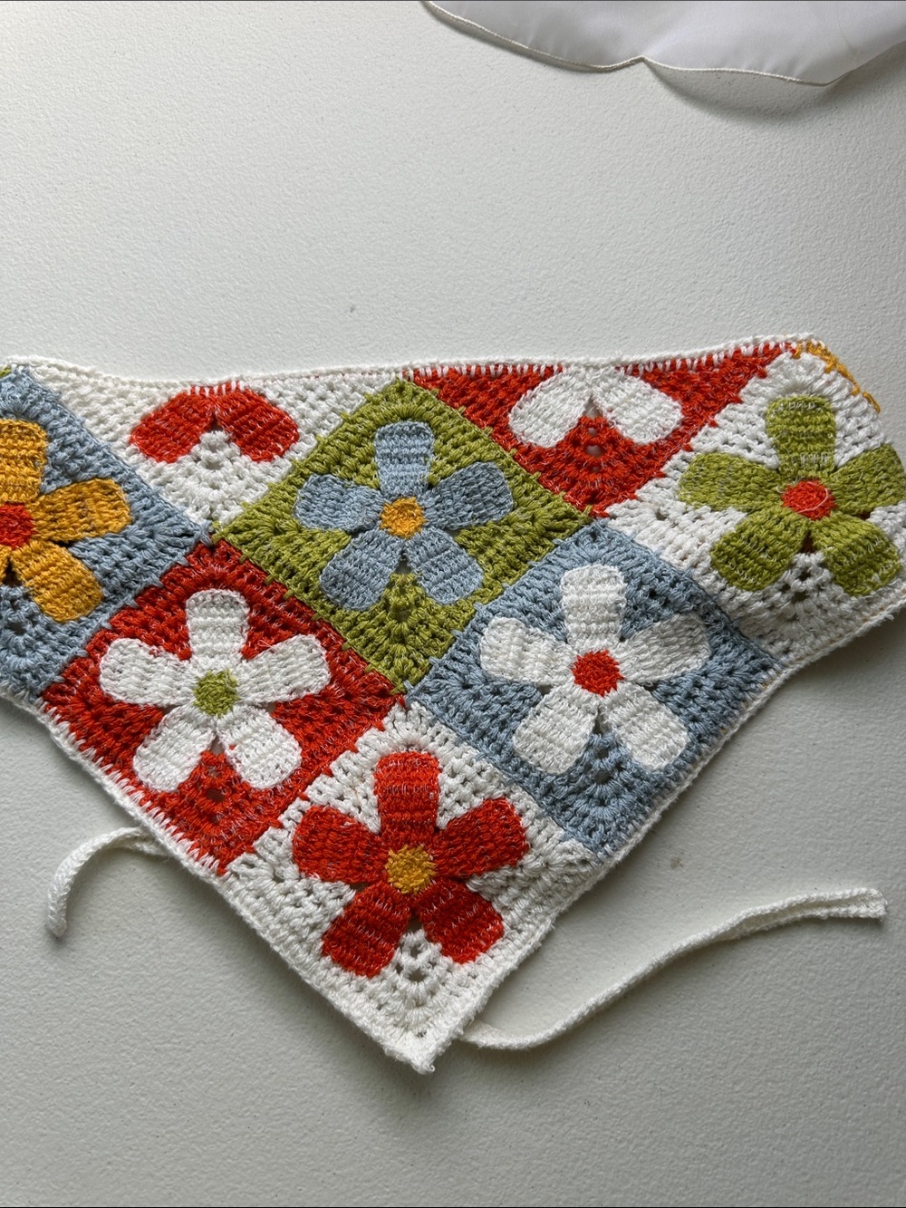 Floral Crochet Bandana Bib - Multicolor